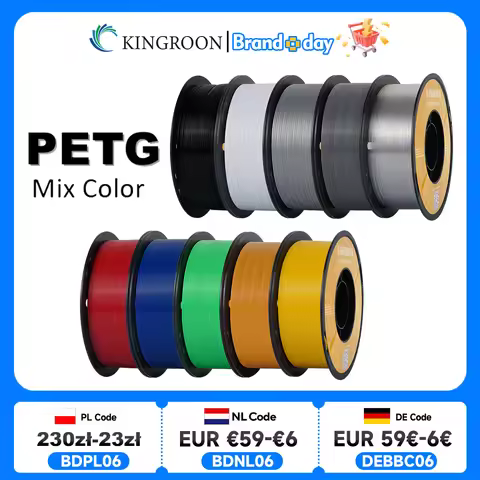 KINGROON PETG 3D Printer Filament 1.75mm 5KG 10KG Mix Color 3D Printing Material 1kg/roll petg Plast