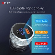 ZUZG PD 65W USB C Car Charger Metal Fast USB Car Charger QC3.0 Dual Port Car Adapter with LED Displa