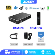 ZDSSY P10II หน้าจอ DLP 150ลูเมน3D 200นิ้วมินิ4K พกพาได้เครื่องฉายเหนือศีรษะแอนดรอยด์9.0คู่2.4G 5G Wi