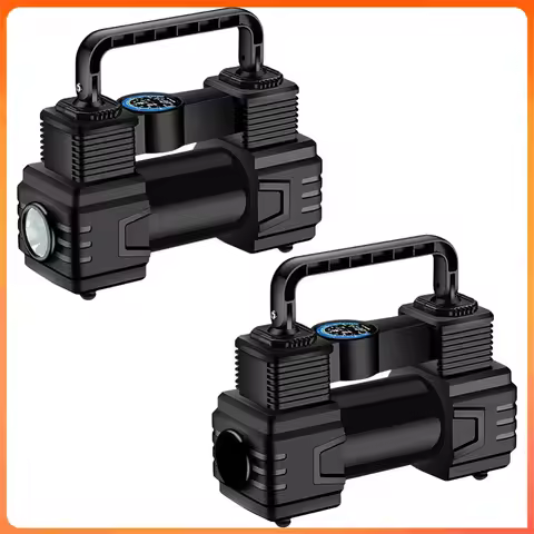 Car Tire Pump Auto Air Compressor with LED Light 12V Electric Car Tire Inflator Up To 150 PSI Vacuum