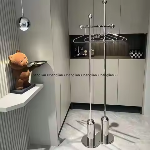 Floor-standing Family Bedroom Coat , Light Luxury Hanging , Entrance Hall Stainless Steel Storage Ra