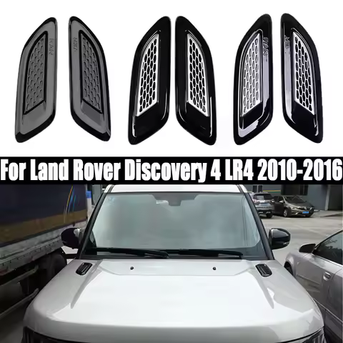 2PCS Car Exterior Hood Air Vent Outlet Wing Trim For Land Rover Discovery 4 5 Range Rover Evoque Dis