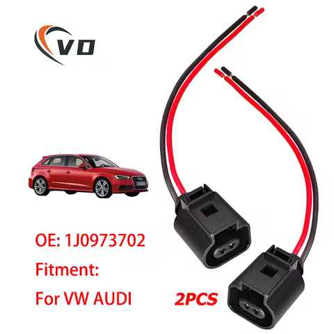 2X Brake Pad Wear Connector Plug Pigtail Prewired For VW GOLF IV V VI VII POLO PASSAT B5.5/6/7/8 AUD