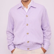 REMEDY Men's Lilac Linen Bomber Jacket - Aneto Linen Bomber Jacket