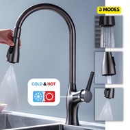 BATHKITCHZ Brass Grey Pull Down Sink Faucet Kitchen Basin Sink Faucets Kitchen Tap Kitchen Mixer Water Taps Sink Tap