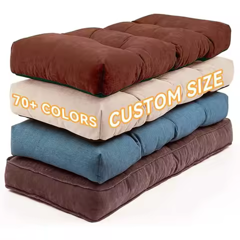 Bay Window Seat Cushion Custom Linen Bench Seat Pad Long Mattress Padding Chair Seat Pad Decorative 
