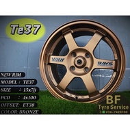 thailand Te37🔥 15x7jj 4x100 Et38 type-B cap New rim johorbaru