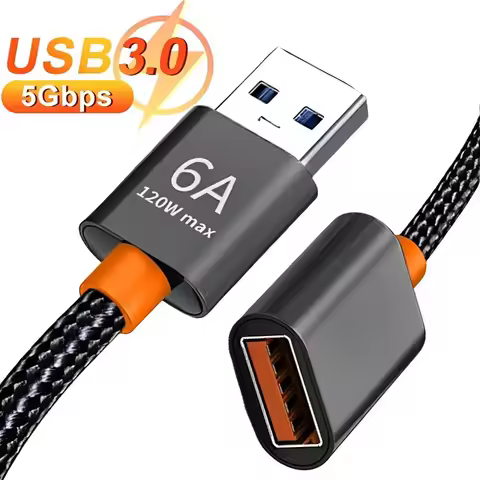 USB 3.0 Extension Cable Female To Male Extender Cord 6A High-Speed Transmission Data Cable for Compu