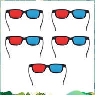 5Pcs Black Frame Red Blue 3D Glasses 3D Dimensional Home Theater Glasses for Dimensional Anaglyph Mo