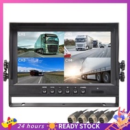 【HOT SALE】 9" LCD Car Monitor 4 Channels 4CH Quad Split Screen Display for Car Truck Reversing Camer