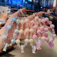 Cartoon Phone Chain Beaded Carousel Keychain Phone Case DIY Jewelry Hanging Chain Handmade Bag