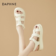 Daphne Daphne Summer Sweetheart~White Roman Sandals Women Summer Fashion Outer Wear Thick-Soled Spor