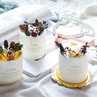 [ทำด้วยมือล้วนๆ] CITTA Original เทียนหอม Soy Candle เทียนหอมเกาหลี ดอกไม้แห้งส ขี้ผึ้งถั่วเหลืองธรรม