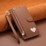 PU Leather Zipper Crossbody Wrist Strap Flip Wallet Card Slot Phone Case For Samsung Galaxy S25 Plus