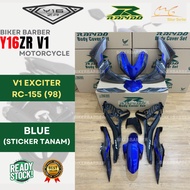 RAPIDO Coverset Yamaha Y16zr Exciter Rc-155 (98) Merah Biru Body Coverset Sticker Tanam Stripe Y16