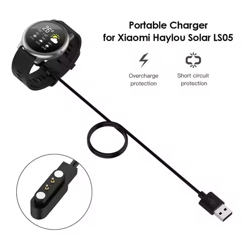100cm USB Charger for Haylou Solar LS05 Fast Charging Cable Cradle Dock Power Adapter Smart Watch Ac