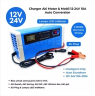 Charge Aki Otomatis/ Power Bank Charger Aki with LCD Display BISA COD – Charger Aki Portable 12V-24V 10A Mobil dan Motor LCD Indicator with Intelligent Chip/ Cas Aki Digital