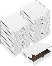 QUARKZMAN Pizza Box, 15 Pieces 6 x 6 Inch - Cow Skin Paper Mini Pizza Boxes, Square Wavy Storage Con