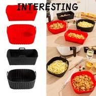 INTERESTING Oven Liner, Reusable for 4-7 QT Silicone Air Fryer Liners, Air Fryer Accessories Black R