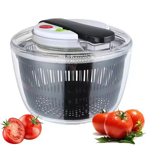 LMETJMA 3L Salad Spinner Large Salad Sowl With Lid One-handed Easy Press Salad Spinner Washer Dryer
