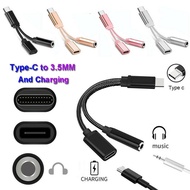 Earphone 2 in 1 Adapter Type C to 3.5mm Aux Audio Cable USB-C 3.5 mm Jack Headset Charging Cable