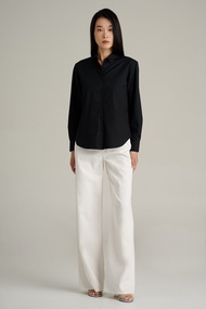 Mc JEANS เสื้อเชิ้ตผู้หญิง แขนยาว สีดำ MWLZ214