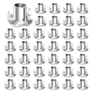 100pcs 1/4-20 Nuts 4 T-Nuts Threaded Nuts 1/4-20 Inch for Woodworking Furniture Rock Climbing Holder