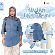 KEMEJA Fera 1 Set Coquette (Watch + Hijab + Shirt + Oro Pants) One Set Outfit Korean Style - LP116