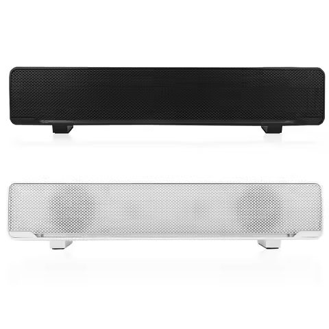 USB Wired Stereo Soundbar with Bass Surround Sound 3.5mm Input Jack For Computers and TVs 3.5mm Inpu