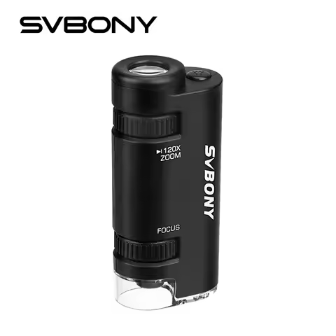SVBONY F9367A Pocket Microscope 60x-120x,digital microscope coin AAA Battery,microscope for Student 