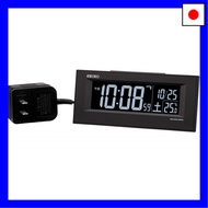 Seiko Clock BC413K Table Clock 01: Black, Body Size: 6.4 x 15.4 x 3.9 cm, Radio-Controlled, AC-Power
