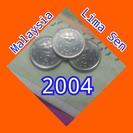 koin malaysia 5 sen uang kuno lama cent LIMA SEN 2004