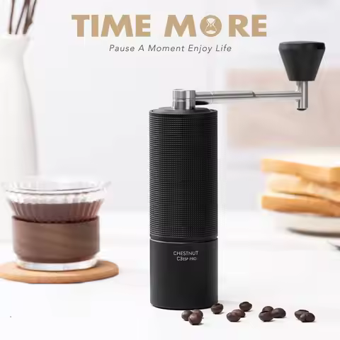 TIMEMORE Chestnut C3S Pro / C3ESP Pro Manual Coffee Grinder With Foldable Crank S2C Burr Inside Port