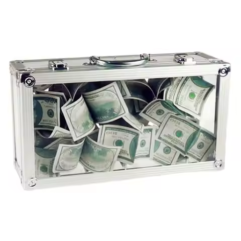 Empty Crystal Money Box, Magic Tricks, Acrylic Case, Appearing Bills, Flowers, Stage, Illusions, Gim
