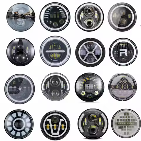 7 Inch 5.75in Led Auto Headlight Motorcycle LED Headlight DRL Angel Eyes for Harley Yamaha Jeep Lada