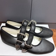 SVEC 雙銀扣皮面 Mary Jane 瑪麗珍平底鞋 Size 38