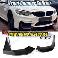 M3 M4 Front Fog Lamp Cover Canard Bumper Side Spoiler Splitter Carbon For BMW 3 Series 4 Series F80 