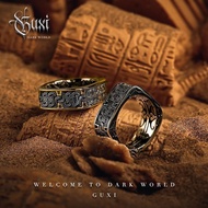 Niche Retro 0015 Simple High-End Jewelry Ring Index Finger Square Personality Male Ring F5QQ