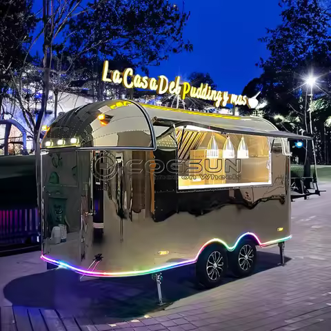 United State Food Truck with Full Kitchen Concession Bbq Food Trailer with Porch Fully Equipped Cust