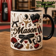 KURS Heat Transfer Inner Color 2d Martial Arts Theme Coffee Cup