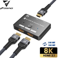 HDMI 2.1 Splitter Switch 2 in 1 out Hdmi Switcher 8K 60Hz 4K 120Hz untuk PS5 3080 HDMI-Monitor serasi HDTV X Series