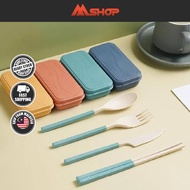 MShop Portable Cutlery Set Tableware Set Spoon Fork Knife Chopstick Set Travel Cutlery Lunch Cutlery