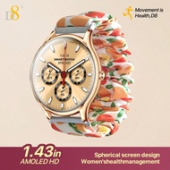 D8 Smart Watches For Women (Answer/Make Calls) Compatible With IPhone/Android Phones, 1.43" AMOLED S