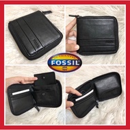 (Original) Fossil Lufkin Zip Bifold Leather (Free Paper Bag) | Dompet Kulit Lelaki