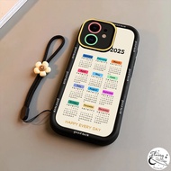 MATA Simple Creative 2025 Calendar Couple Case For Oppo A15 A17 A38 A18 A16 A58 A1K A55 A54 A36 A7 A