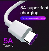 สายชาร์จ USB type C ยาว 1.5 เมตร Super Fast Charging Cable USB 5A สำหรับ Note 9 Note 8 S9 Plus S10 Plus Y9 2019 Realme 3 Pro Huawei / oppo / vivo / Xiaomi /Samsung