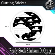 Moon Tree Scenery Sticker (Cutting Sticker)