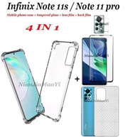 4in1สำหรับ Infinix Note 11pro/Note 11S เคสโทรศัพท์มือถือโปร่งใส Infinix Note 10/10pro NFC/Note 7/Not