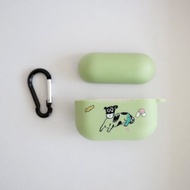 Panda小狗蘋果綠質感印花airpods /airpods pro保護套附吊環