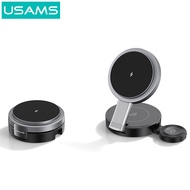 USAMS 3-IN-1 Qi 15W Wireless Charger Foldable Fast Charging Dock LED Wireless Charger Dock for iPhon